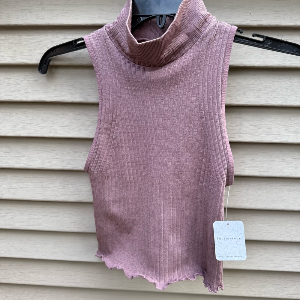 NWT Free People Intimately Sleeveless Ribbed Turtleneck Top SZ XS/S - Picture 1 of 7